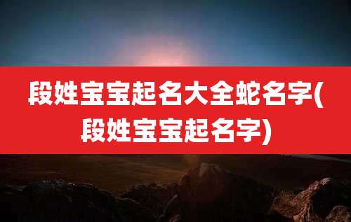 段姓宝宝起名大全蛇名字(段姓宝宝起名字)