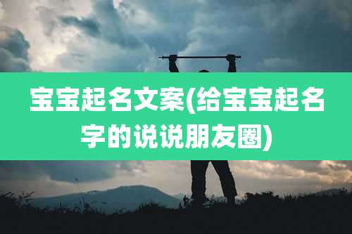 宝宝起名文案(给宝宝起名字的说说朋友圈)