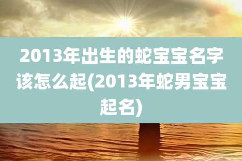 2013年出生的蛇宝宝名字该怎么起(2013年蛇男宝宝起名)