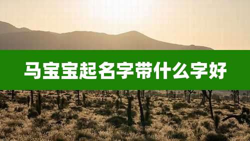 马宝宝起名字带什么字好