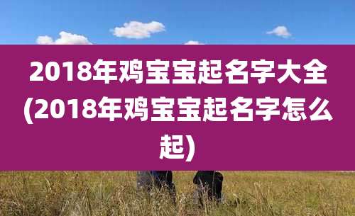 2018年鸡宝宝起名字大全(2018年鸡宝宝起名字怎么起)