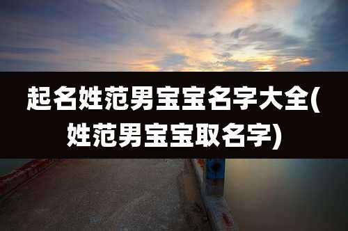 起名姓范男宝宝名字大全(姓范男宝宝取名字)