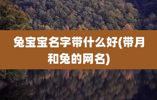 兔宝宝名字带什么好(带月和兔的网名)