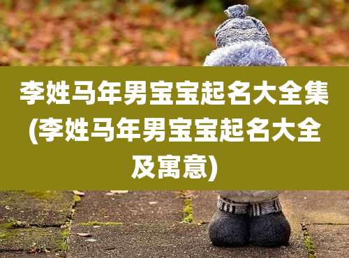 李姓马年男宝宝起名大全集(李姓马年男宝宝起名大全及寓意)