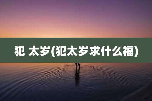 犯 太岁(犯太岁求什么福)