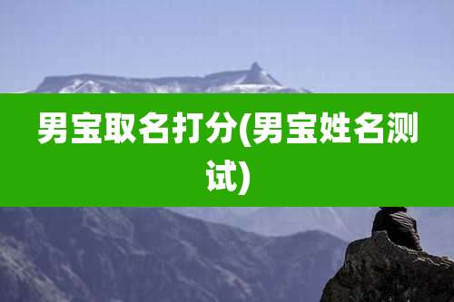 男宝取名打分(男宝姓名测试)