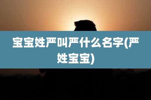 宝宝姓严叫严什么名字(严姓宝宝)