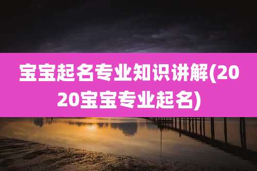 宝宝起名专业知识讲解(2020宝宝专业起名)