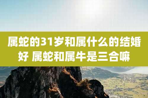 属蛇的31岁和属什么的结婚好 属蛇和属牛是三合嘛