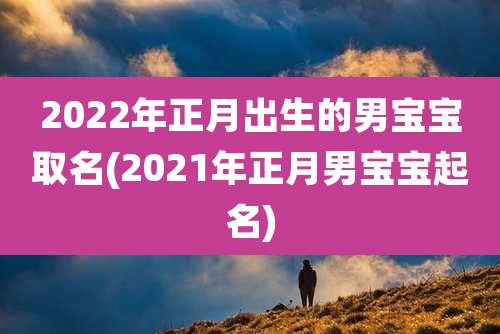 2022年正月出生的男宝宝取名(2021年正月男宝宝起名)
