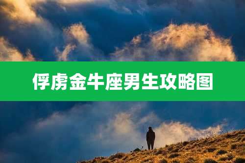 俘虏金牛座男生攻略图