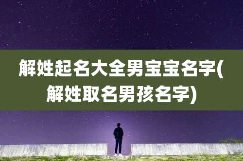解姓起名大全男宝宝名字(解姓取名男孩名字)