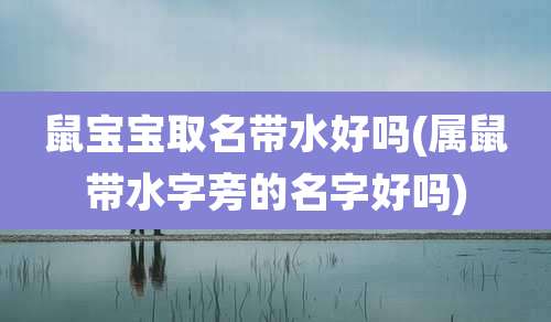 鼠宝宝取名带水好吗(属鼠带水字旁的名字好吗)