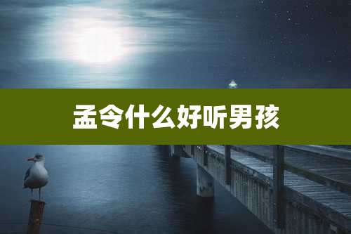 孟令什么好听男孩