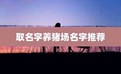 取名字养猪场名字推荐