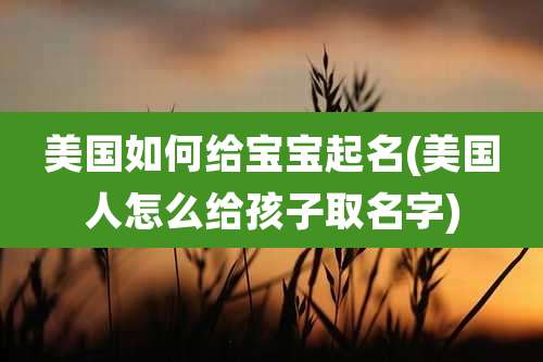 美国如何给宝宝起名(美国人怎么给孩子取名字)