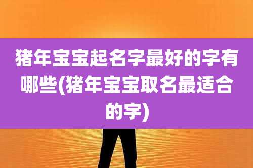 猪年宝宝起名字最好的字有哪些(猪年宝宝取名最适合的字)