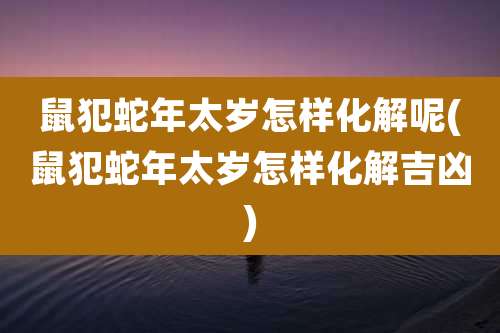 鼠犯蛇年太岁怎样化解呢(鼠犯蛇年太岁怎样化解吉凶)