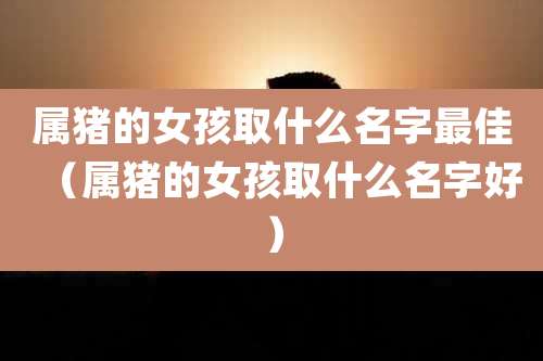 属猪的女孩取什么名字最佳（属猪的女孩取什么名字好）