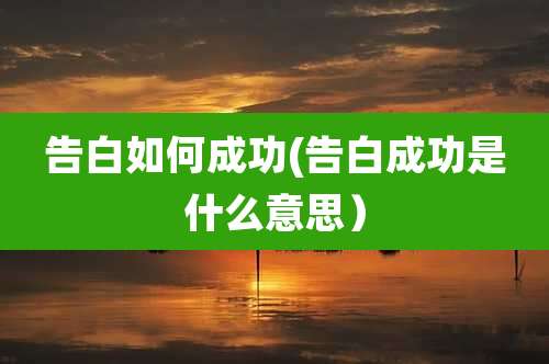 告白如何成功(告白成功是什么意思)