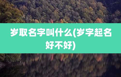 岁取名字叫什么(岁字起名好不好)