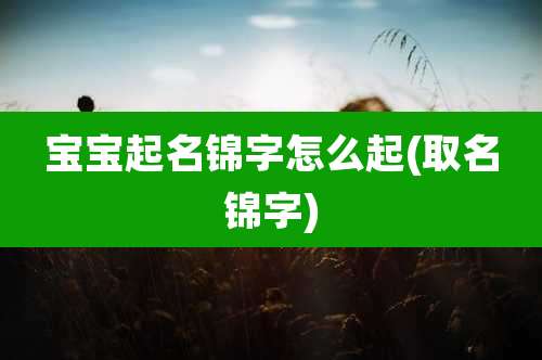 宝宝起名锦字怎么起(取名锦字)