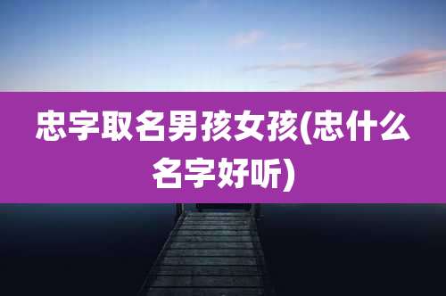 忠字取名男孩女孩(忠什么名字好听)