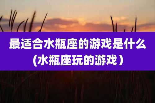 最适合水瓶座的游戏是什么(水瓶座玩的游戏）