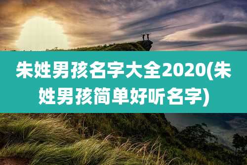 朱姓男孩名字大全2020(朱姓男孩简单好听名字)