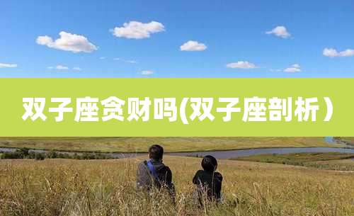 双子座贪财吗(双子座剖析)