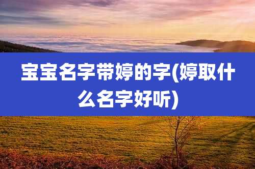 宝宝名字带婷的字(婷取什么名字好听)