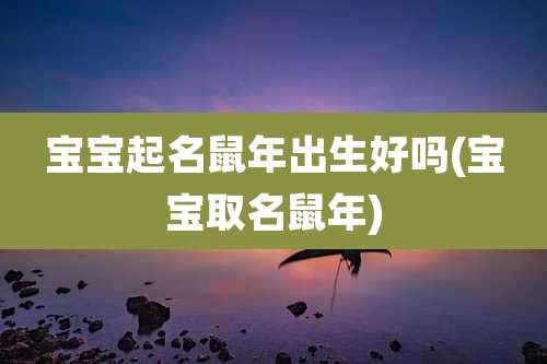 宝宝起名鼠年出生好吗(宝宝取名鼠年)
