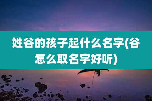 姓谷的孩子起什么名字(谷怎么取名字好听)