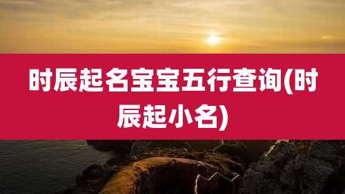 时辰起名宝宝五行查询(时辰起小名)
