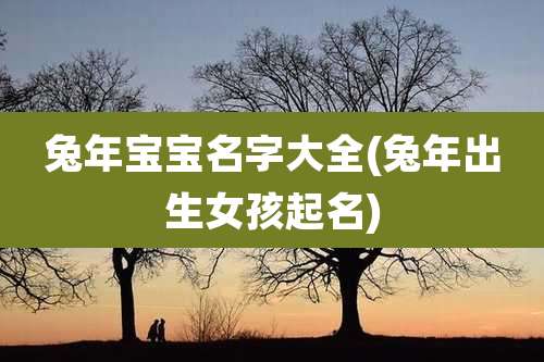 兔年宝宝名字大全(兔年出生女孩起名)