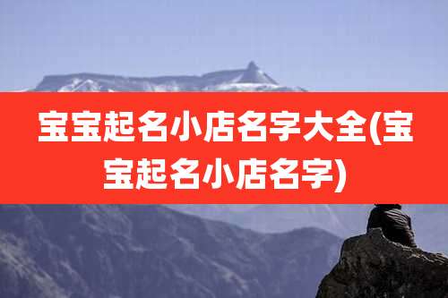 宝宝起名小店名字大全(宝宝起名小店名字)