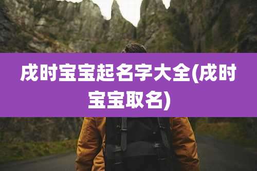 戌时宝宝起名字大全(戌时宝宝取名)