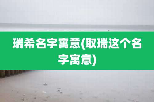 瑞希名字寓意(取瑞这个名字寓意)