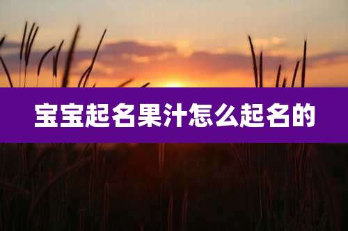 宝宝起名果汁怎么起名的