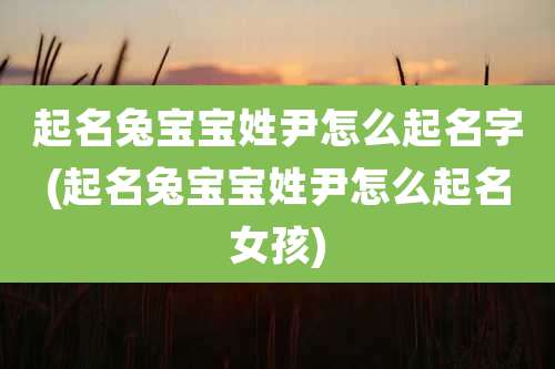 起名兔宝宝姓尹怎么起名字(起名兔宝宝姓尹怎么起名女孩)