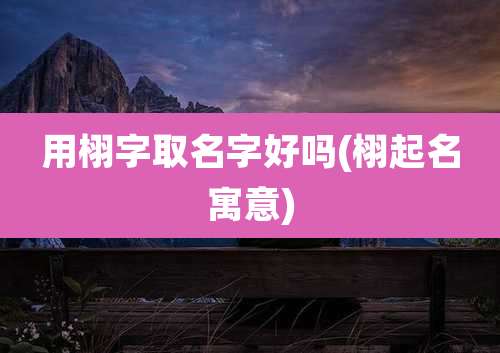 用栩字取名字好吗(栩起名寓意)