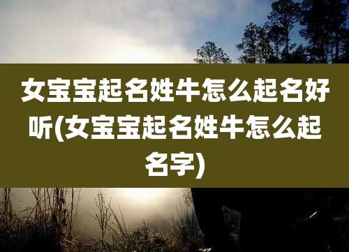 女宝宝起名姓牛怎么起名好听(女宝宝起名姓牛怎么起名字)