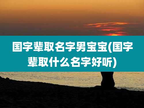 国字辈取名字男宝宝(国字辈取什么名字好听)