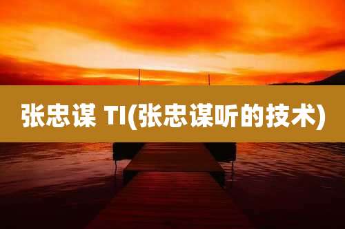 张忠谋 TI(张忠谋听的技术)