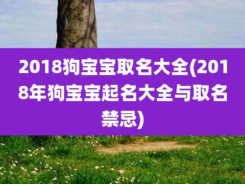 2018狗宝宝取名大全(2018年狗宝宝起名大全与取名禁忌)