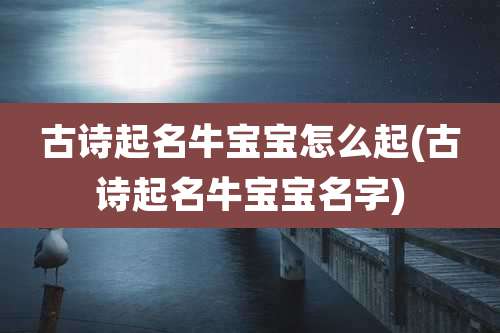古诗起名牛宝宝怎么起(古诗起名牛宝宝名字)