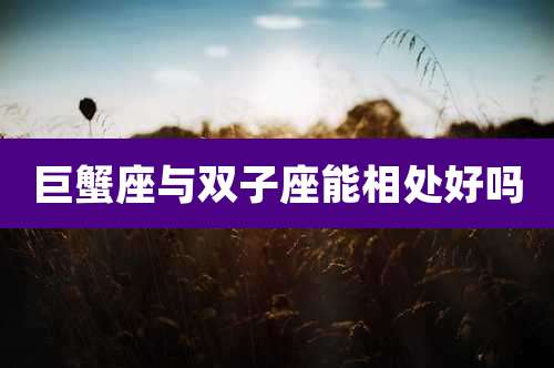 巨蟹座与双子座能相处好吗