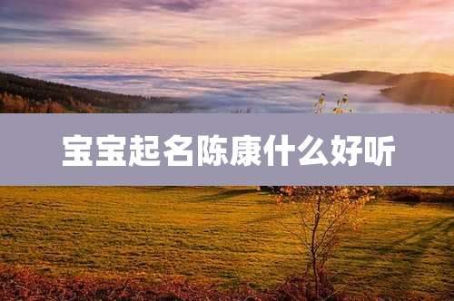 宝宝起名陈康什么好听