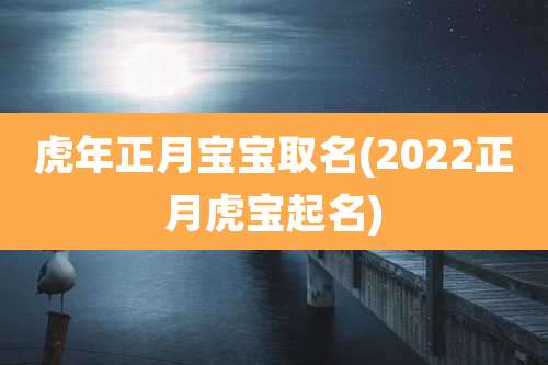 虎年正月宝宝取名(2022正月虎宝起名)