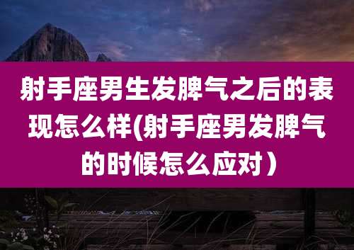 射手座男生发脾气之后的表现怎么样(射手座男发脾气的时候怎么应对)